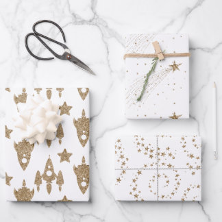 Juego de papel de ajuste con temas de espacio