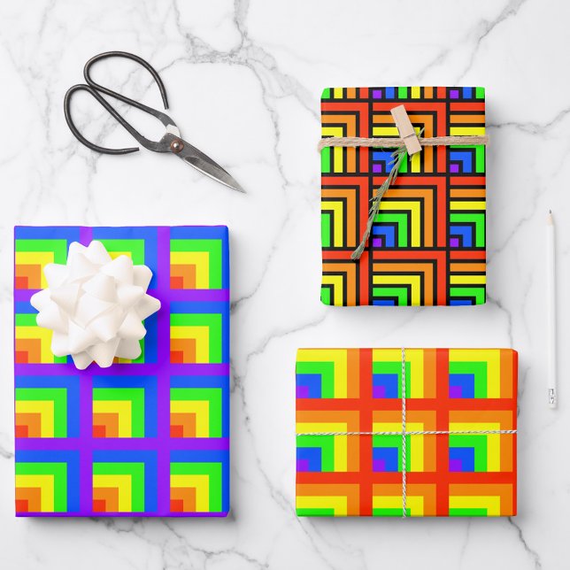 Juego de papel de ajuste de bloques de arcoiris (Subido por el creador)