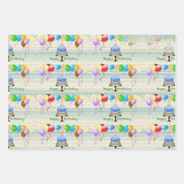 juego de papel de ajuste de cumpleaños