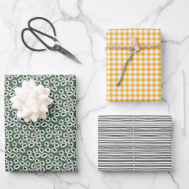 Juego de papel de ajuste de Gingham de girasol
