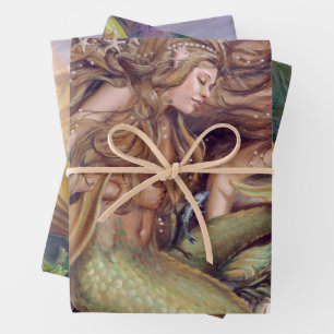 Juego de papel de ajuste de sirena