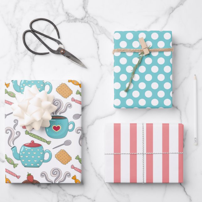 Juego de papel de ajuste de té y dulces (Anverso)