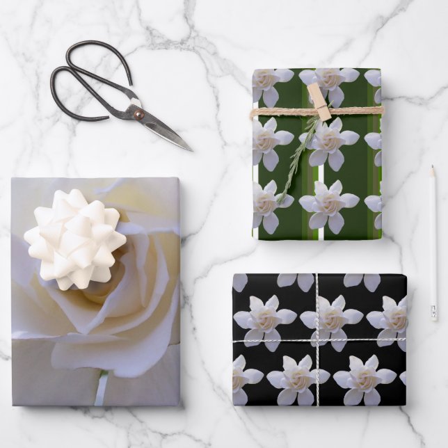 Juego de papel de ajuste - Gardenias (Anverso)