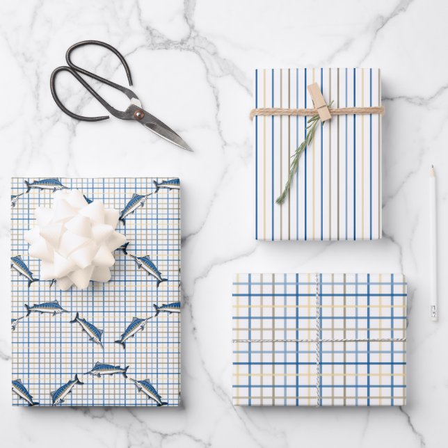 Juego de papel de ajuste - Marlins azules (Anverso)