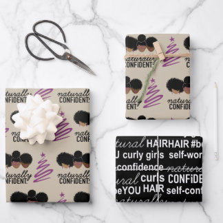 Juego de papel de embalaje de vacaciones con confi