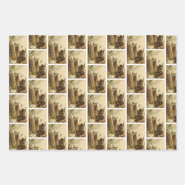 Juego de Papel de Envoltura Krampus + St Nick (Anverso)