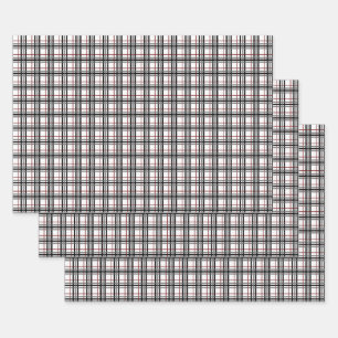 Juego de papel de envolver blanco y rojo negro
