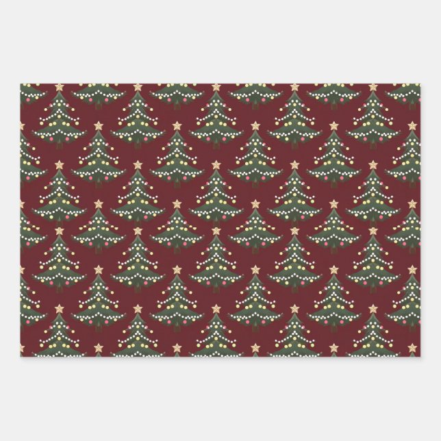 Juego de papel de envolver rojo de árboles de Navi (Anverso 3)