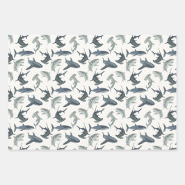 Juego de papel de envolvimiento con temas de tibur