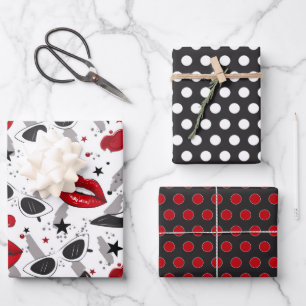 Juego de papel de envolvimiento de belleza de moda