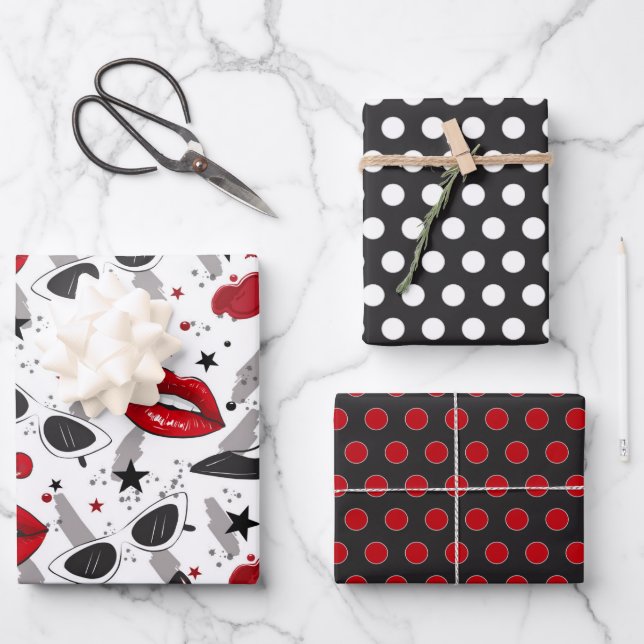 Juego de papel de envolvimiento de belleza de moda (Anverso)