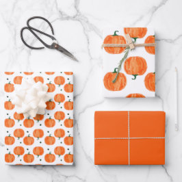 Juego de papel de envolvimiento de calabaza de col