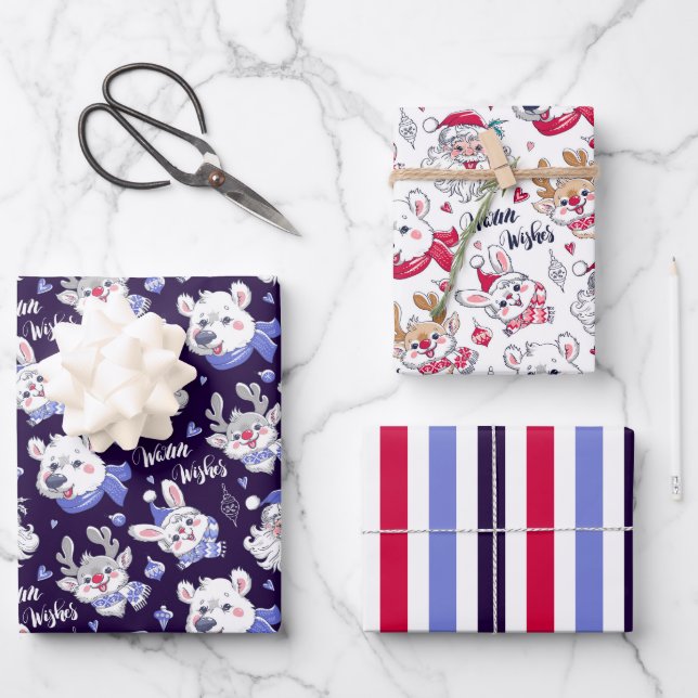 Juego de papel de envolvimiento de invierno de jol (Anverso)