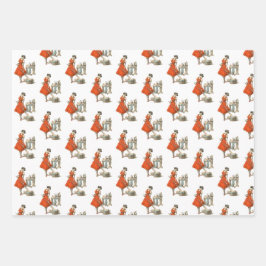 Juego de papel de envolvimiento de Krampus para mu