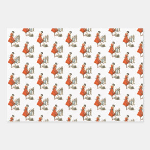 Juego de papel de envolvimiento de Krampus para mu