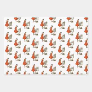 Juego de papel de envolvimiento de Krampus para mu