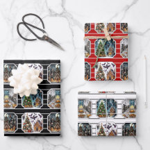 Juego de papel de envolvimiento de Navidades inqui