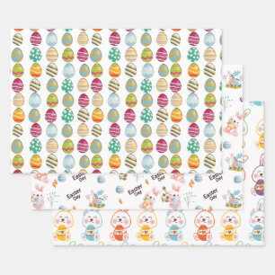 Juego de papel de envolvimiento de patrones de con