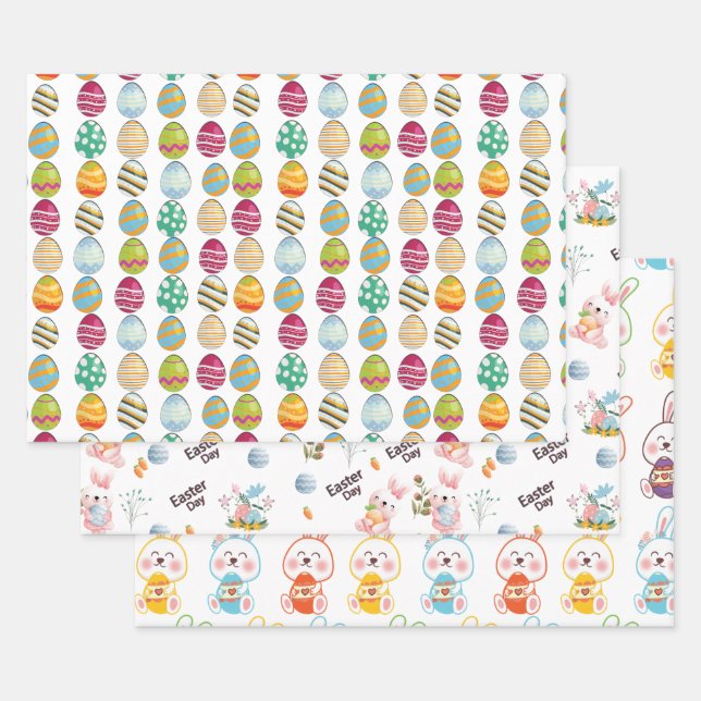 Juego de papel de envolvimiento de patrones de con (Set)