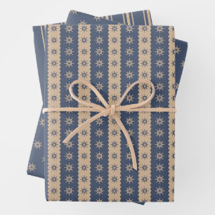 Juego de papel de envolvimiento de rayas decorativ