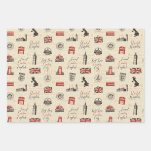 Juego de papel de envolvimiento de regalo de la ca