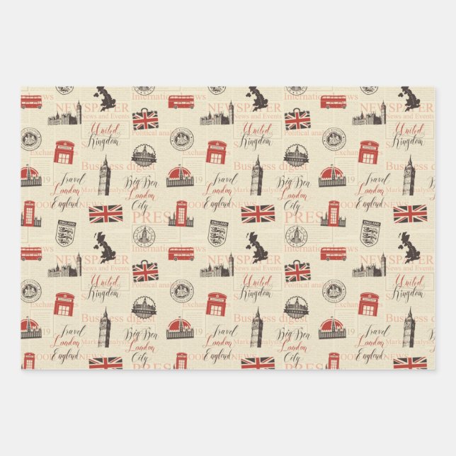 Juego de papel de envolvimiento de regalo de la ca (Anverso)