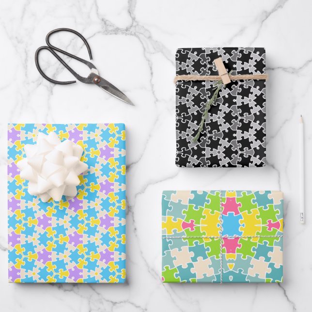 Juego de papel de envolvimiento de rompecabezas de (Anverso)