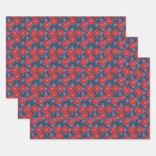 Juego de Papel de envolvimiento floral de caída de