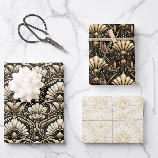 Juego de Papel de Regalo Art Déco de Lujo (Anverso)