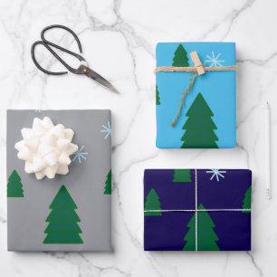Juego de Papel de Regalo - Bosque de Pinos en la N