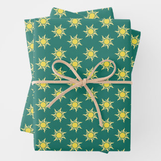 Juego de Papel de Regalo con Patrón de Sol