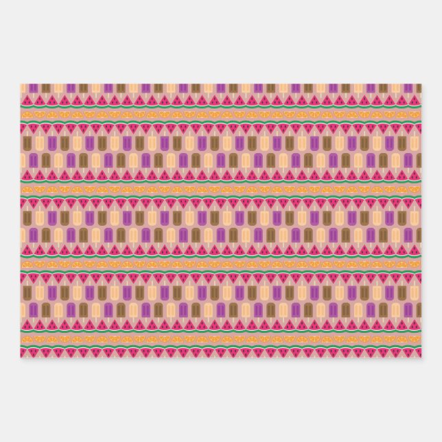 Juego de Papel de Regalo de Dulces de Verano (Anverso)