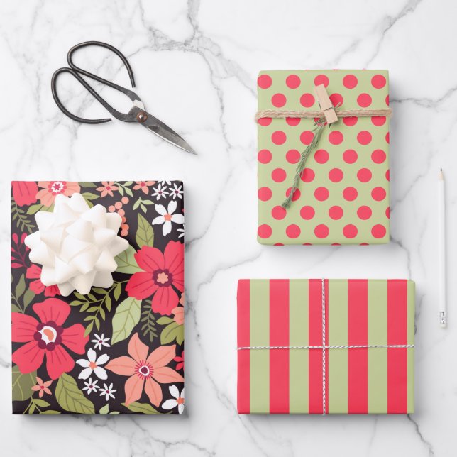 Juego de Papel de Regalo de Flores Silvestres Lind (Anverso)