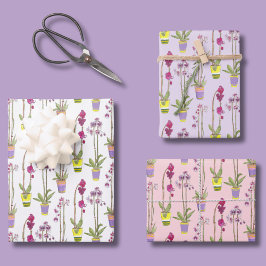 Juego de Papel de Regalo Floral Caprichoso Orquíde
