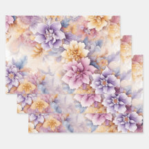 Juego de Papel de Regalo Floral Pastel – Elegante 