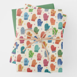 Juego de Papel de Regalo Invierno Acogedor Dibujad