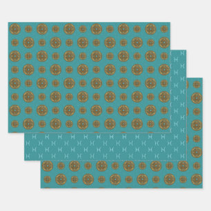 Juego de Papel de Regalo Mandala de Piscis
