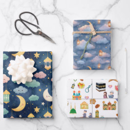 Juego de papel de regalo para bebé islámico 3 dise