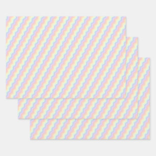 Juego de Papel de Regalo Pastel de Olas de Arcoíri