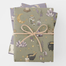 Juego de papel de regalo Wicca de 3 unidades