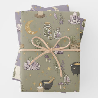 Juego de papel de regalo Wicca de 3 unidades