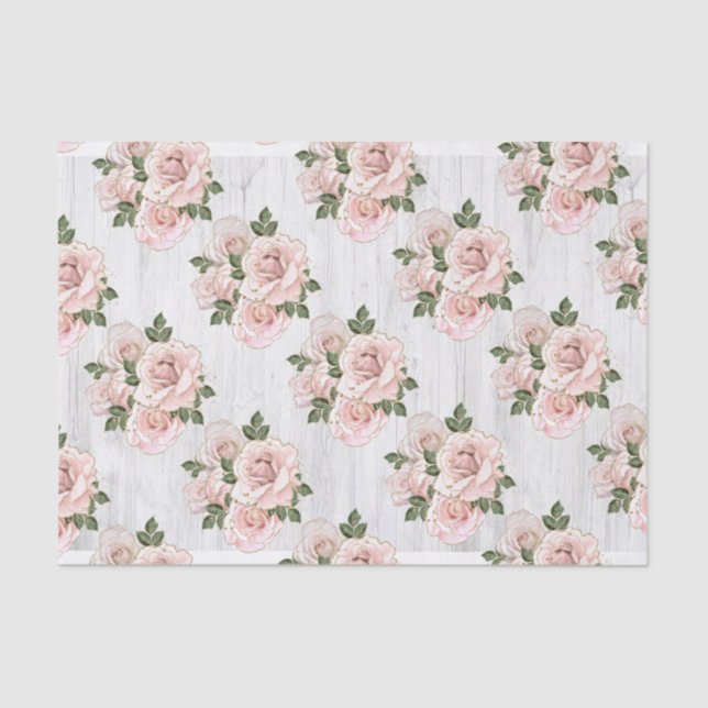 Juego de papel de seda Cantidad 2 Rosas Rubor Rúst (Anverso)