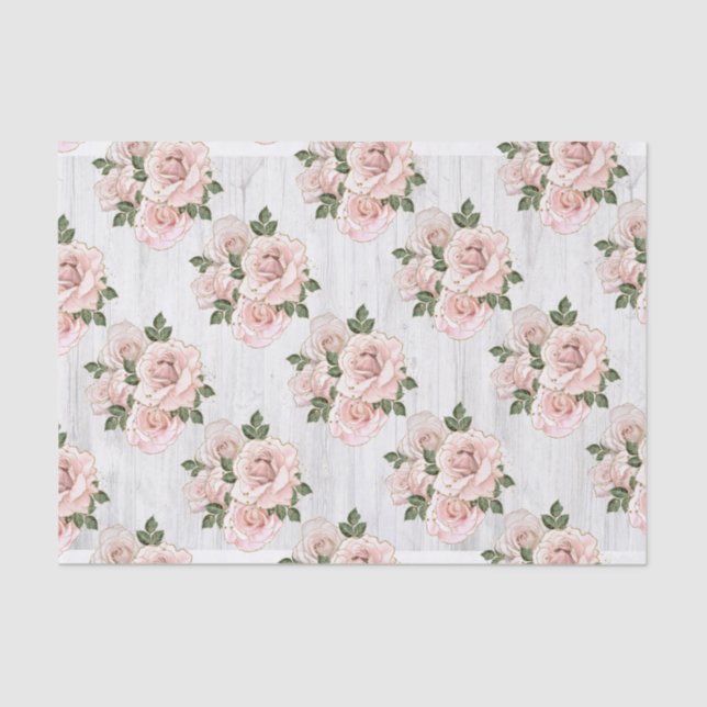 Juego de papel de seda Cantidad 2 Rosas Rustic Blu (Anverso)