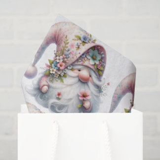 Juego de papel de seda con gnomo floral