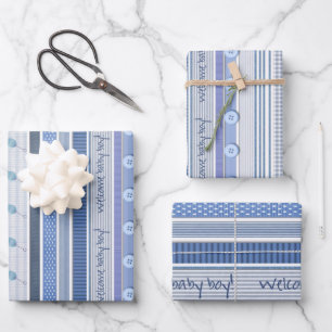Juego de papel para envolver - Bienvenida Baby Boy