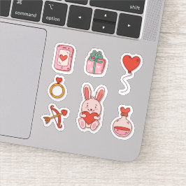 Juego de pegatinas de amor divertido