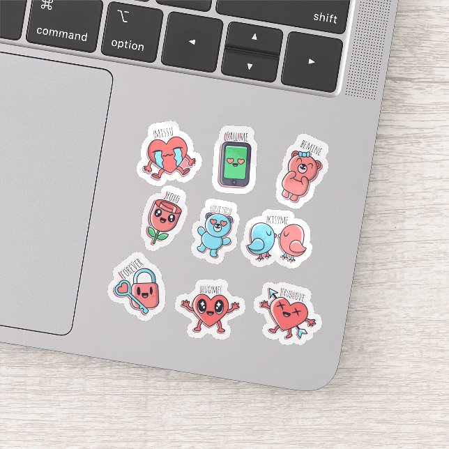 Juego de pegatinas de amor plano (Detalle)