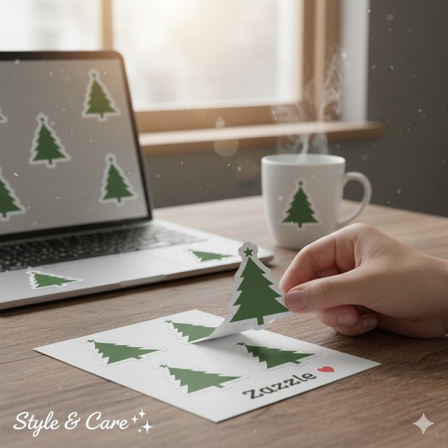 Juego de pegatinas de árbol de Navidad brillante c (Bright Christmas Tree Sticker Set In 4 Sheet Count)