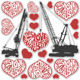 Juego de Pegatinas de corazones de amor agotadores
