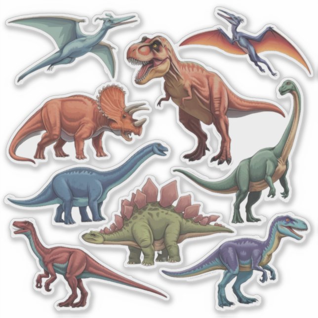 Juego de Pegatinas de dinosaurios (Anverso)